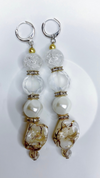 MADAM ( CLEAR & GOLD CRYSTAL EARRINGS)